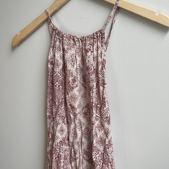 FAITHFULL THE BRAND Red Floral High-Neck Open-Back Midi Dress Size 8 - Picture 2 of 7